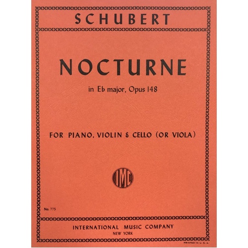 Schubert Nocturne E Flat Op 148 for Piano, Violin, and Cello - Trio Format