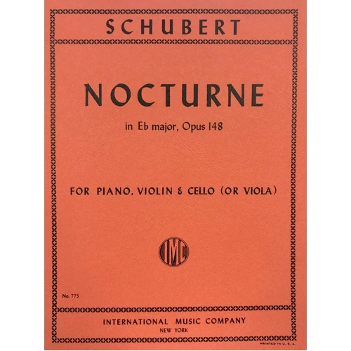 Schubert Nocturne E Flat Op 148 for Piano, Violin, Cello - Trio Sheet Music