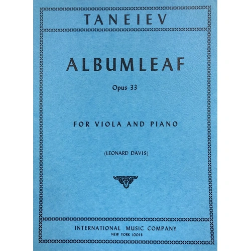 Album Leaf Op. 33 for Viola Arranged by Davis