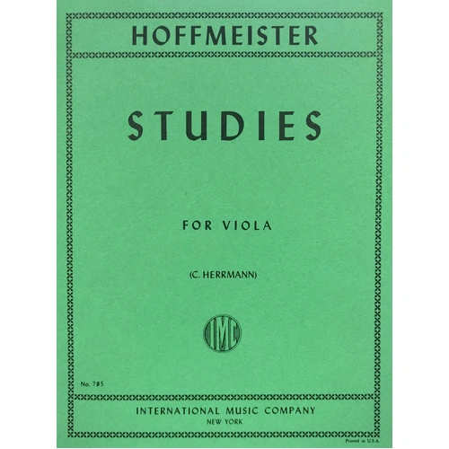 Hoffmeister 12 Studies for Viola - Viola Solo, 1 Page, International Music Company