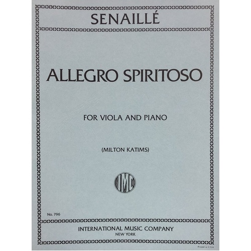 Allegro Spiritoso for Viola Arranged by Milton Katims