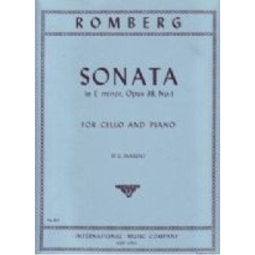 Sonata E Min Op 38 No 1 Vlc Piano (Softcover Book)