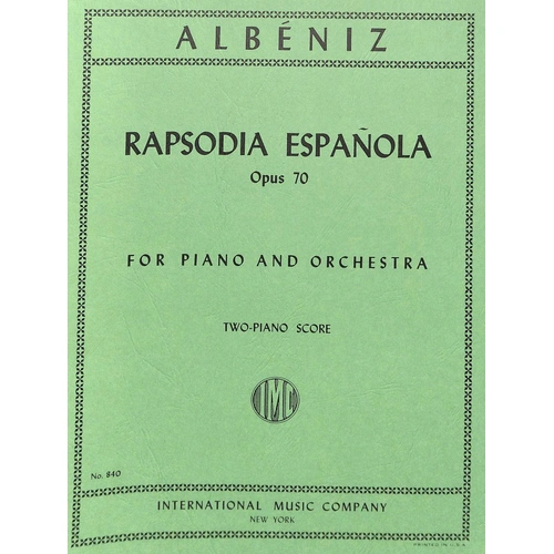 Spanish Rhapsody Op 70 for 2 Pianos 4 Hands by Isaac Albeniz