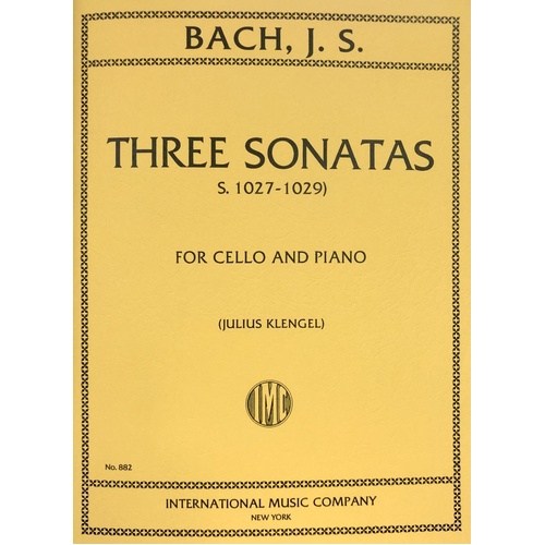 Bach - 3 Viola da Gamba Sonatas BWV 1027-1029 for Cello