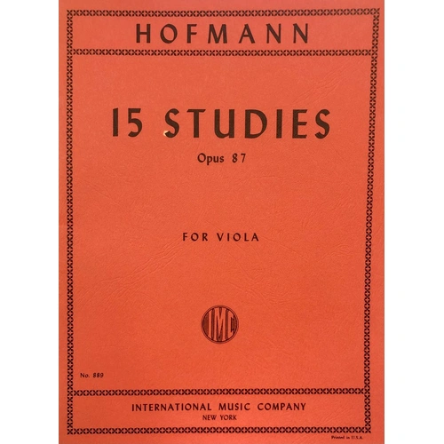 15 Studies Op. 87 for Viola by Richard Hofmann - International Music Company