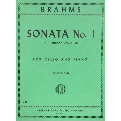 Brahms - Sonata No. 1 in E Minor Op. 38 for Cello and Piano