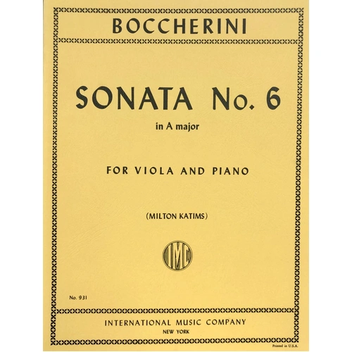 Sonata No. 6 in A Major for Viola and Piano by Luigi Boccherini