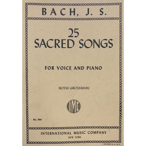 25 Sacred Songs for Voice by Johann Sebastian Bach