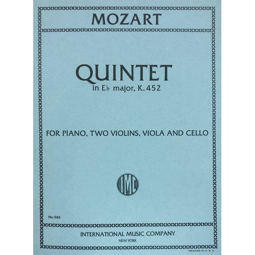 Mozart Quintet in E Flat Major K. 452 for Cello, Viola, Violin - International Music Company