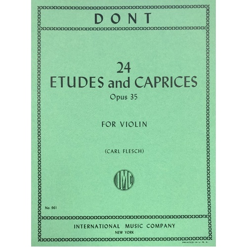 Dont - Etudes and Caprices Op. 35 for Violin Solo, Grade 8, International Music Company
