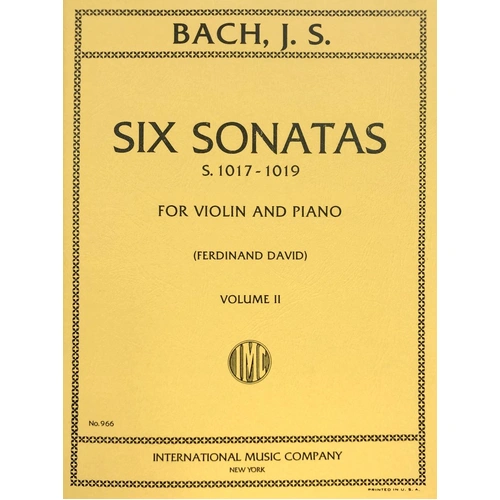 Bach - 6 Sonatas Vol 2 BWV 1017-1019 for Violin and Piano