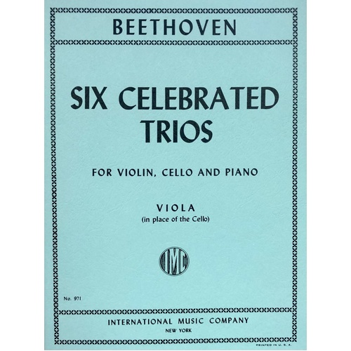 Celebrated Trios for Cello - VC Replacement by Beethoven, International Music Company, 1 Page