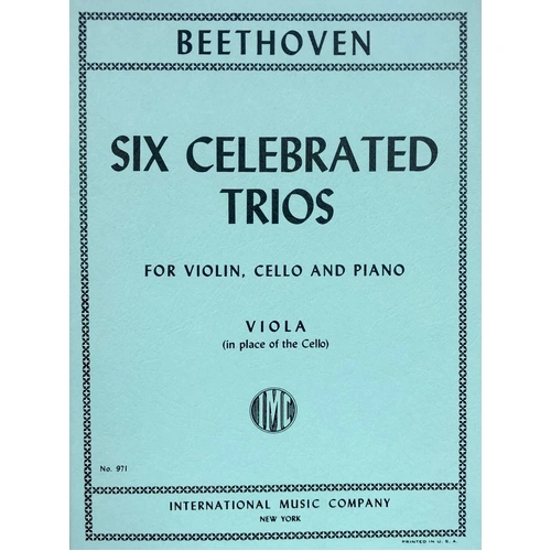Celebrated Trios 6 VLA Part for VC Replacement by Ludwig van Beethoven