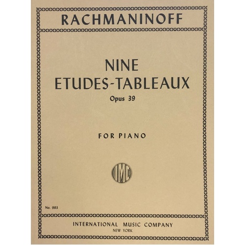 Rachmaninoff - 9 Etudes-Tableaux Op. 39 for Piano Score