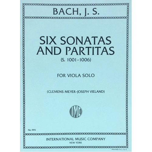 Six Sonatas and Partitas for Viola Solo by Johann Sebastian Bach, BWV 1001-1006, 53 Pages, International Music Company