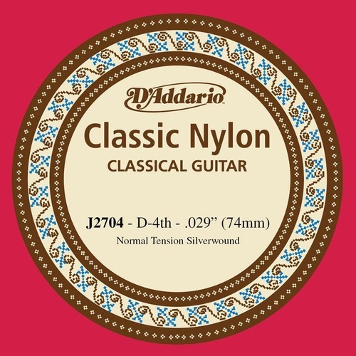 D'Addario J2704  Student Nylon Classical Guitar Single String, Normal Tension, Fourth String