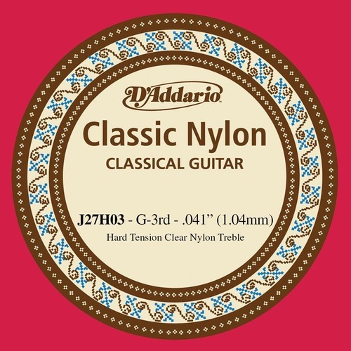 D'Addario J27H03  Student Nylon Classical Guitar Single String, Hard Tension, Third String