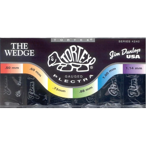 Jim Dunlop Tortex Wedge Pick Display Tray Q/P216 - 216-Pack Mixed Gauges