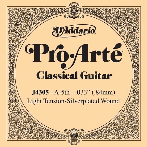 D'Addario J4305 Pro-Arte Nylon Classical Guitar Single String, Light Tension, Fifth String