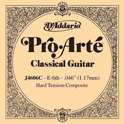 D'Addario J4606C Pro-Arte Nylon Classical Guitar Single String, Hard Tension, Sixth String