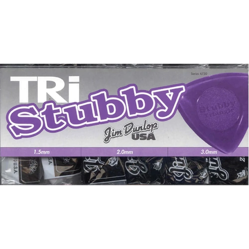 Jim Dunlop Lexan Triangle Stubby Guitar Picks 1.5/2.0/3.0mm 144-Pack