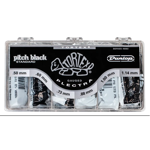 Jim Dunlop Tortex Pitch Black Guitar Picks - PICK DISPLAY BLACK GOLD Q/P432