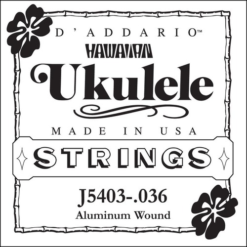 D'Addario J5403 Aluminum Wound  Tenor Ukulele Single String, Third String, .036