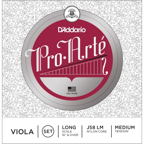 D'Addario Pro-Arte Viola String Set, Long Scale, Medium Tension