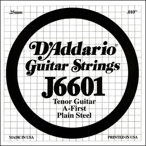 D'Addario J6601 Plain Steel Tenor Guitar Single String, .010
