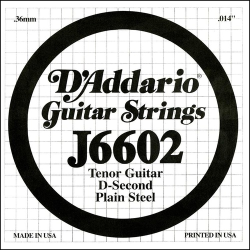 D'Addario J6602 Plain Steel Tenor Guitar Single String, .012