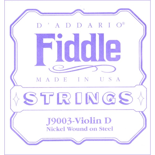 D'Addario Fiddle Single D String, 4/4 Scale, Medium Tension