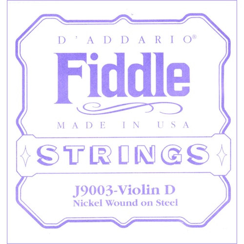 D'Addario Fiddle Single D String, 4/4 Scale, Medium Tension