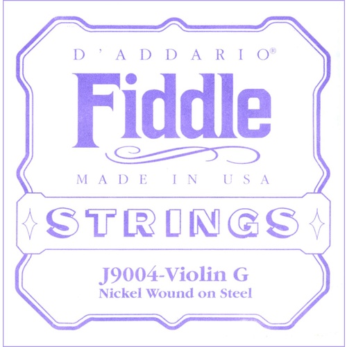 D'Addario Fiddle Single G String, 4/4 Scale, Medium Tension