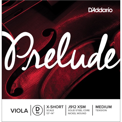 D'Addario Prelude Viola Single D String, Extra Short Scale, Medium Tension