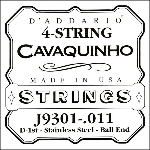 D'Addario J9301 Plain Steel Single Cavaquinho String, .011