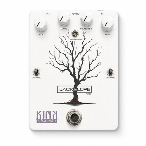 Kink Jackalope Fuzz Pedal Bare Bones Model - Electric Guitar Fuzz Pedal with Tone Control, Dual Clipping, and Mid Frequency Adjustments