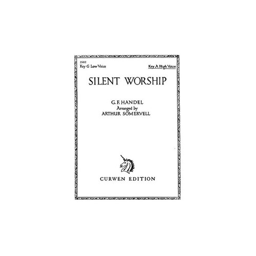 Handel Silent Worship In A High Vce/Piano Book