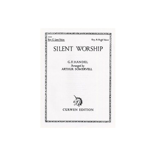 Handel Silent Worship In G Low Vce/Piano Book