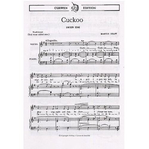 Shaw M. Cuckoo Unison/Piano Book
