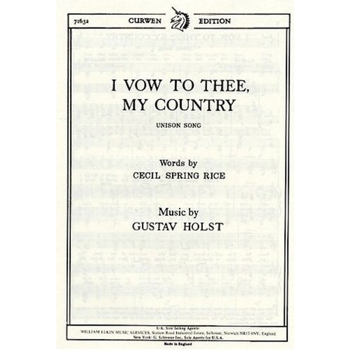 Holst I Vow To Thee My Country Vce/Piano Book