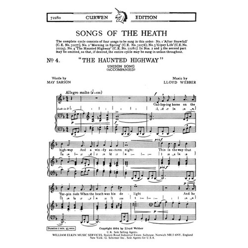 Songs Of The Heath No 4 - Haunted Highway Vce/Piano Book