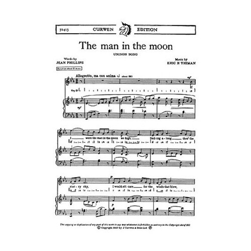 Man In The Moon Unison/Piano(Thiman) Book