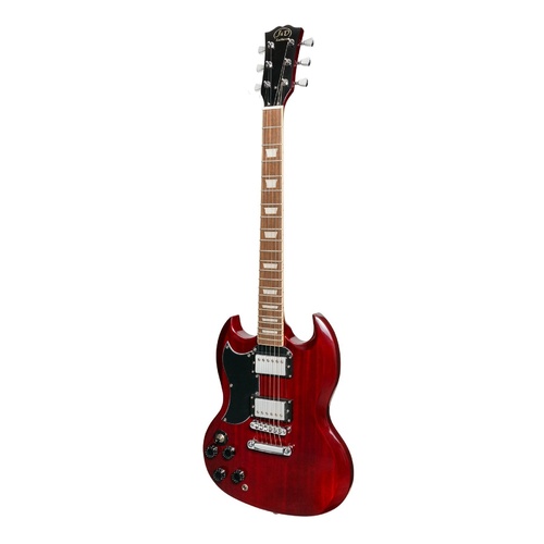 J&D Luthiers Left Handed SG Style Electric Guitar (Cherry)