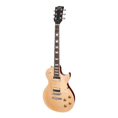 J&D Luthiers LP-Custom Style Electric Guitar Natural JD-LP2-NA/C Right-Handed 6-String Mahogany Body with Humbucking Pickups