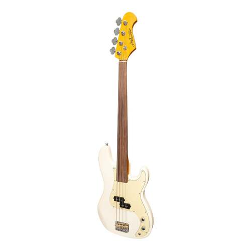 J&D Luthiers JD-PB63F-CRM 4-String Fretless Electric Bass Guitar Cream