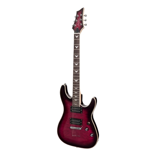 J&D Luthiers Quilted Maple Top Contemporary Electric Guitar (Transparent Purple)