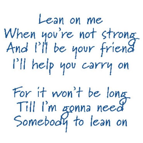 Lean On Me S/S PVG Book