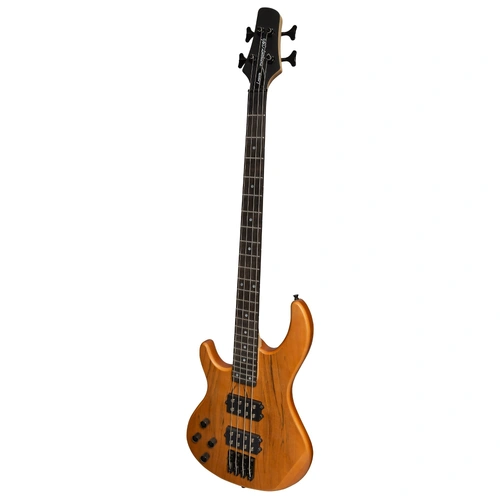 J&D Legacy Series Left Handed 4 String Mahogany & Spalted Maple T-Style Electric Bass Guitar