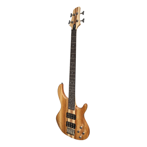 J&D Luthiers 4-String Neck Through Active Electric Bass Guitar - Natural Satin