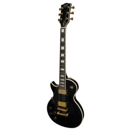 J&D Luthiers LP Custom-Style Left Handed Electric Guitar Black 6-String